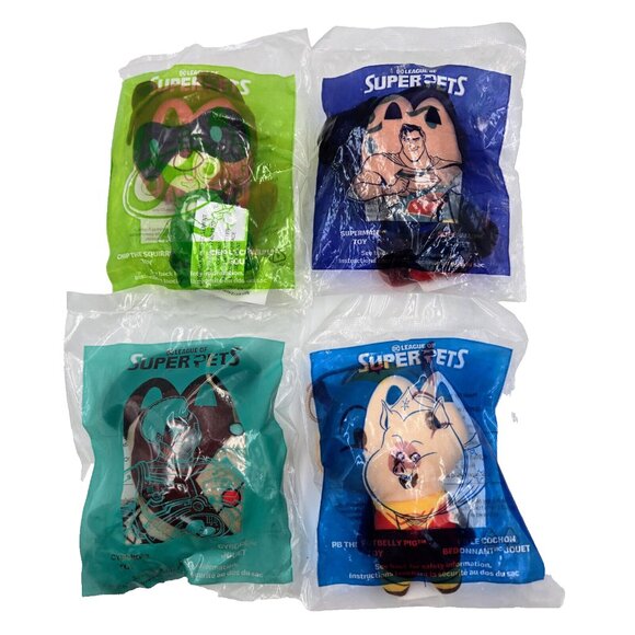League Of Super Pets McDonald’s Happy Meal Toys Chip The Squirrel Superman Cybor - Picture 1 of 7